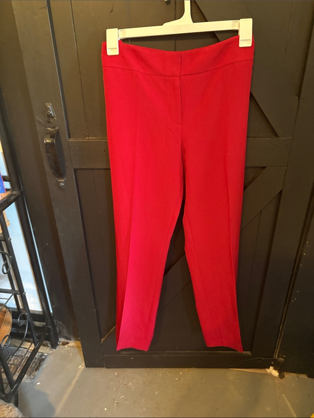 Kasper Red Slim Straight Dress Pants